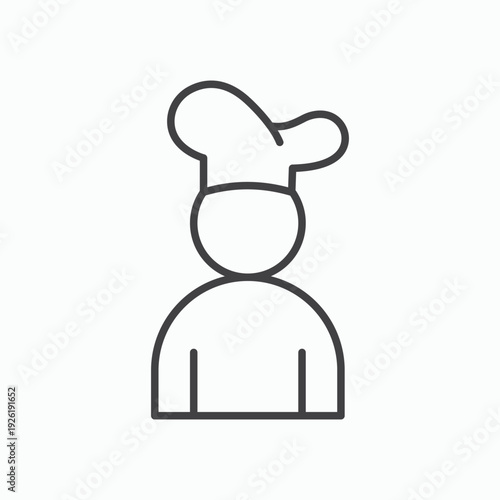 Chef icon design element isolated on white for web
