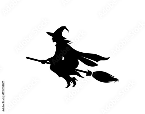 Witch Flying on a Broomstick