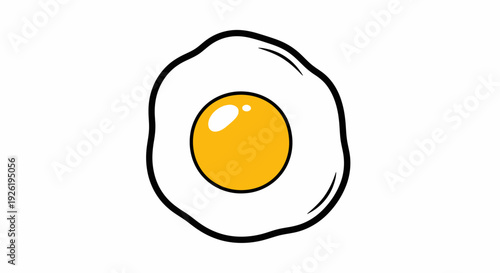 fried egg on white background closeup.