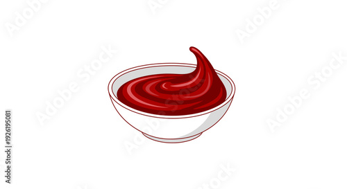 Red sauce in a bowl.
