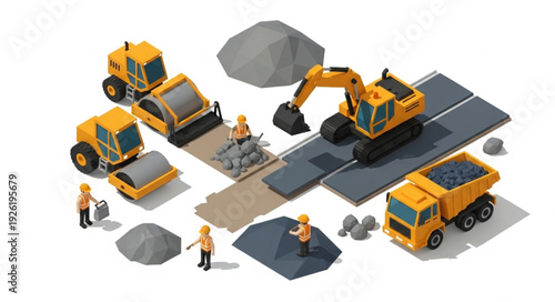 Construction Site with Heavy Machinery.