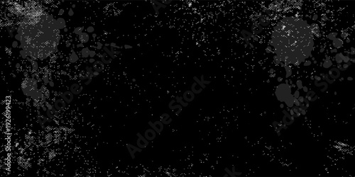 Dark Grunge Scratched Texture with White Paint Splatter. eps 10