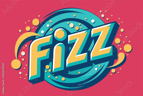 Vibrant Fizz logo with dynamic swirls and bubbles on red background