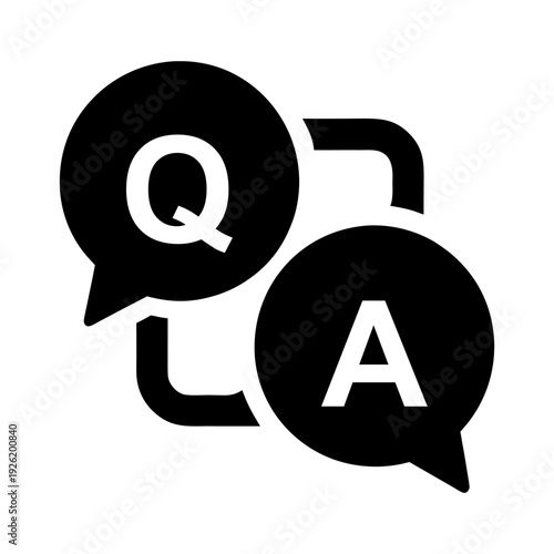 Q and A Chat Speak Bubble Help Center Symbol.