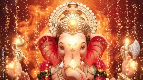 Gudi padwa ganesha: hindu deity divine essence celebrating the joyous convergence of cultural traditions and auspicious beginnings in the vibrant spirit of the hindu new