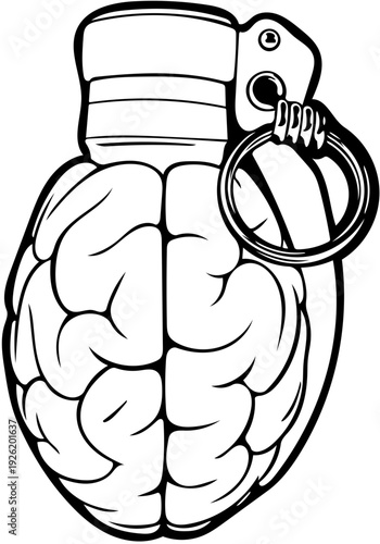 Creative idea explosion, mind bomb, brainstorm concept, innovation, intelligence, destructive thought