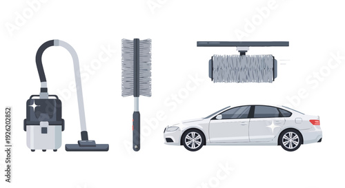 Bright white modern sedan car side view clean and polished with detailed wheels.