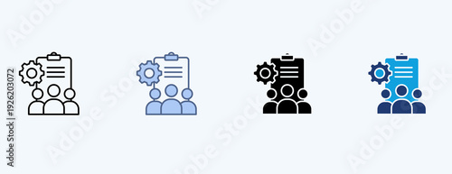 Workforce Management Multiple Icon Illustration Vector