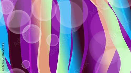 Colorful Abstract Background with Wavy Lines and Circles.