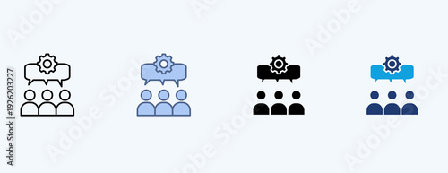 Team Collaboration Multiple Icon Illustration Vector