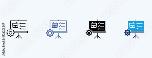 Training Program Multiple Icon Illustration Vector