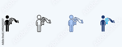 Employee Recognition Multiple Icon Illustration Vector