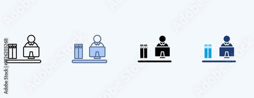 Work Environment Multiple Icon Illustration Vector