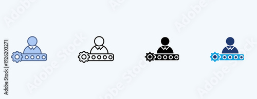 Labor Relations Multiple Icon Illustration Vector