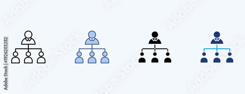 Organizational Structure Multiple Icon Illustration Vector