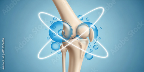 Healthy Knee Joint Medical Illustration with Cartilage Protection and Lubrication Concept, Orthopedic Healthcare Anatomy for Pain Relief, Treatment and Mobility Support