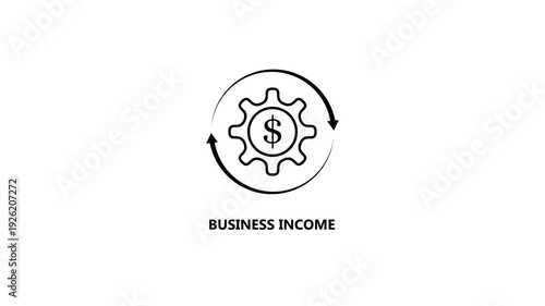 Animated Gear with Dollar Symbol Rotating Business Income Concept