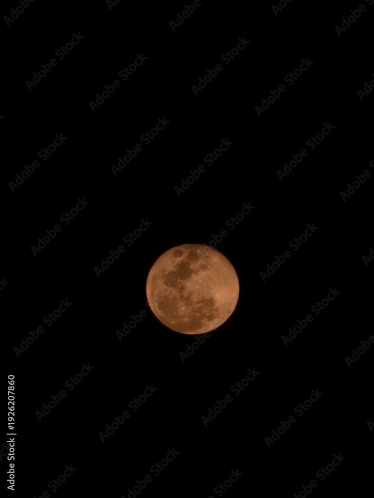 Obraz premium Close up big red full Moon on the night sky. Halloween background