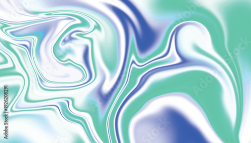 Swirling fluid abstract background in blue green and white