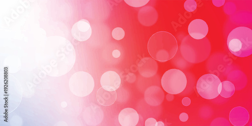 Abstract vibrant red and white background with glowing bokeh circles.