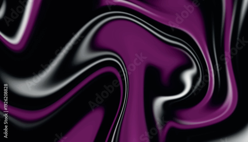 Swirling purple black and white abstract liquid flow