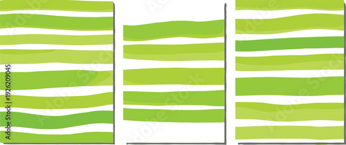 Striped pattern illustration featuring green and white horizontal lines from a close-up front viewpoint