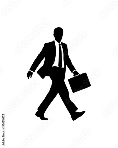Businessman walking with briefcase