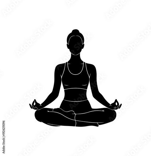 Woman Meditating in Lotus Position