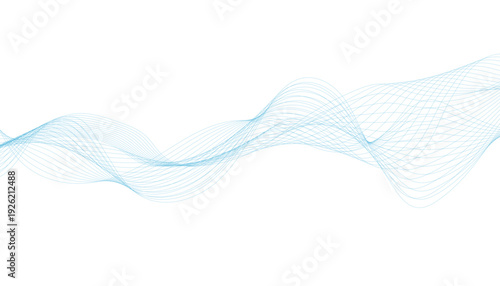 Flowing Blue Wave Lines Abstract Background