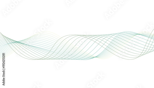 Intertwined green and yellow wavy lines forming a wave pattern