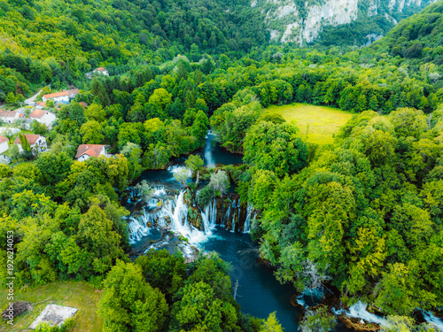 Quadro su tela Great Una Waterfalls in Bosnia and Herzegovina near Martin Brod