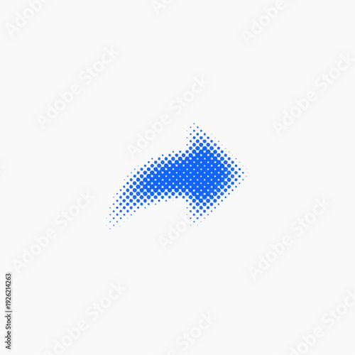 Vibrant blue arrow made of tiny dots pointing right