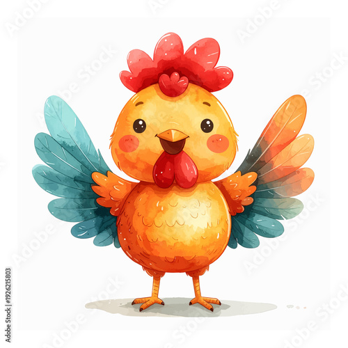 A cartoon chicken giving a thumbs up.