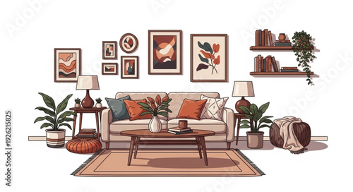 Cozy Living Room Interior Design.