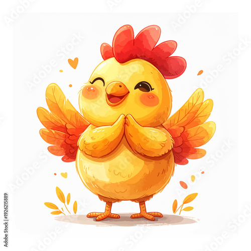 A cartoon chicken giving a thumbs up.