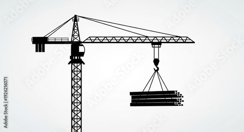 Crane Lifting Heavy Metal Beams.