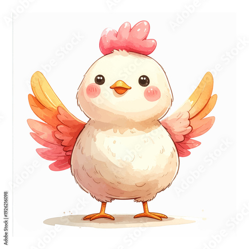 A cartoon chicken giving a thumbs up.