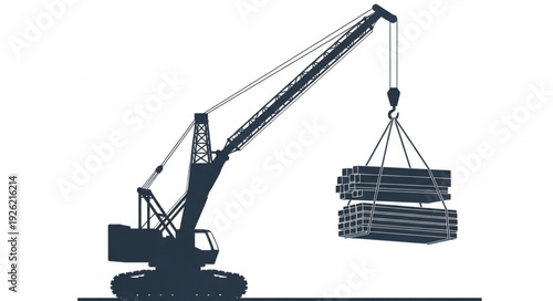 Crane Lifting Steel Coils Industrial Scene.