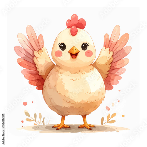 A cartoon chicken giving a thumbs up.