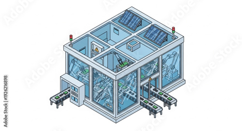 Data Center Server Room Illustration.