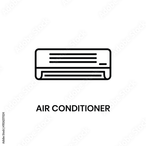 Simple line drawing of an indoor air conditioning unit on white