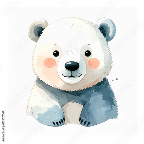 Cute polar bear with rosy cheeks.