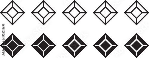 Black and white geometric diamond shapes
