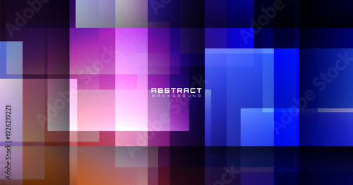 3D pink blue abstract background overlap layer on dark space with square shapes effect decoration. Modern graphic design element cutout style concept for web, art, flyer, card or brochure cover