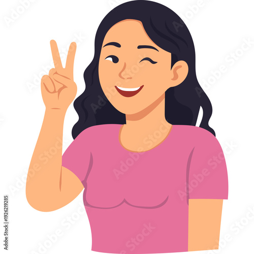 Illustration of Woman Smiling