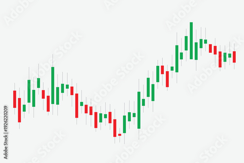 Stock market decline as a result of tariffs. Trade candle chart stock finance price exchange background crypto currency.