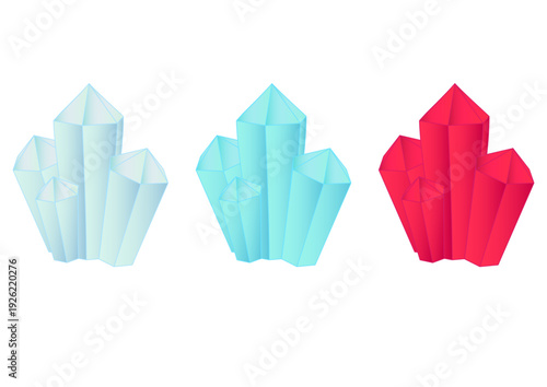 宝石の結晶。クリスタルのイラスト。