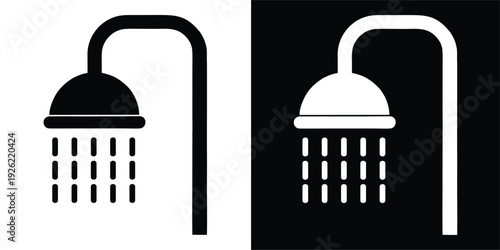 shower icons silhouette, shower vector illustration, shower, bathroom symbol vector glyph sign