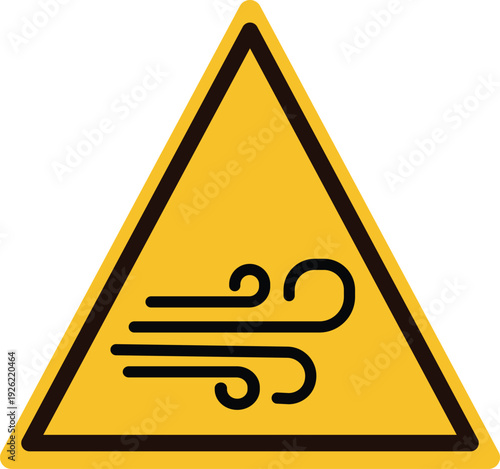 Wind warning alert icon. Wind warning sign. Promote safety with weather hazard alerts. flat style.