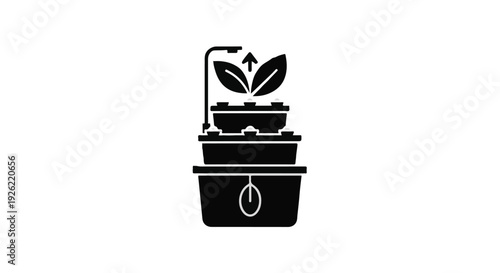 Futuristic hydroponic system growing healthy plants indoors with artificial light